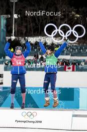 21.02.2018, Pyeongchang, Korea (KOR): Kikkan Randall (USA), Jessica Diggins (USA), (l-r) - XXIII. Olympic Winter Games Pyeongchang 2018, cross-country, team sprint,  Pyeongchang (KOR). www.nordicfocus.com. © Modica/NordicFocus. Every downloaded picture is fee-liable.