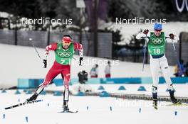 21.02.2018, Pyeongchang, Korea (KOR): Alex Harvey (CAN), Ristomatti Hakola (FIN), (l-r)  - XXIII. Olympic Winter Games Pyeongchang 2018, cross-country, team sprint,  Pyeongchang (KOR). www.nordicfocus.com. © Modica/NordicFocus. Every downloaded picture is fee-liable.