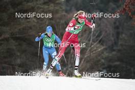 21.02.2018, Pyeongchang, Korea (KOR): Gaia Vuerich (ITA), Dahria Beatty (CAN), (l-r)  - XXIII. Olympic Winter Games Pyeongchang 2018, cross-country, team sprint,  Pyeongchang (KOR). www.nordicfocus.com. © Modica/NordicFocus. Every downloaded picture is fee-liable.
