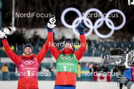 21.02.2018, Pyeongchang, Korea (KOR): Martin Johnsrud Sundby (NOR), Johannes Hoesflot Klaebo (NOR), (l-r) - XXIII. Olympic Winter Games Pyeongchang 2018, cross-country, team sprint,  Pyeongchang (KOR). www.nordicfocus.com. © Modica/NordicFocus. Every downloaded picture is fee-liable.