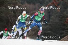 21.02.2018, Pyeongchang, Korea (KOR): Stina Nilsson (SWE), Jessica Diggins (USA), (l-r)  - XXIII. Olympic Winter Games Pyeongchang 2018, cross-country, team sprint,  Pyeongchang (KOR). www.nordicfocus.com. © Modica/NordicFocus. Every downloaded picture is fee-liable.