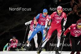 21.02.2018, Pyeongchang, Korea (KOR): Dietmar Noeckler (ITA), Len Valjas (CAN), (l-r)  - XXIII. Olympic Winter Games Pyeongchang 2018, cross-country, team sprint,  Pyeongchang (KOR). www.nordicfocus.com. © Modica/NordicFocus. Every downloaded picture is fee-liable.