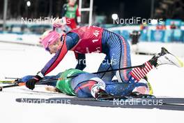 21.02.2018, Pyeongchang, Korea (KOR): Kikkan Randall (USA), Jessica Diggins (USA), (l-r)  - XXIII. Olympic Winter Games Pyeongchang 2018, cross-country, team sprint,  Pyeongchang (KOR). www.nordicfocus.com. © Modica/NordicFocus. Every downloaded picture is fee-liable.
