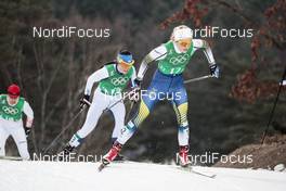 21.02.2018, Pyeongchang, Korea (KOR): Krista Parmakoski (FIN), Stina Nilsson (SWE), (l-r)  - XXIII. Olympic Winter Games Pyeongchang 2018, cross-country, team sprint,  Pyeongchang (KOR). www.nordicfocus.com. © Modica/NordicFocus. Every downloaded picture is fee-liable.