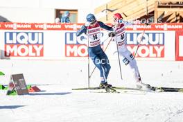 12.01.2018, Val di Fiemme, Italy (ITA): Pawel Slowiok (POL), Taihei Kato (JPN), (l-r)  - FIS world cup nordic combined, individual gundersen HS134/10km, Val di Fiemme (ITA). www.nordicfocus.com. © Modica/NordicFocus. Every downloaded picture is fee-liable.
