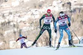 12.01.2018, Val di Fiemme, Italy (ITA): Maxime Laheurte (FRA), Terence Weber (GER), (l-r)  - FIS world cup nordic combined, individual gundersen HS134/10km, Val di Fiemme (ITA). www.nordicfocus.com. © Modica/NordicFocus. Every downloaded picture is fee-liable.