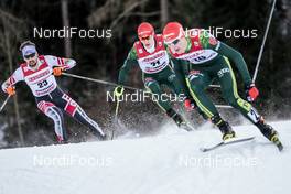 12.01.2018, Val di Fiemme, Italy (ITA): Vinzenz Geiger (GER), Manuel Faisst (GER), Philipp Orter (AUT), (l-r)  - FIS world cup nordic combined, individual gundersen HS134/10km, Val di Fiemme (ITA). www.nordicfocus.com. © Modica/NordicFocus. Every downloaded picture is fee-liable.