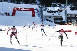 12.01.2018, Val di Fiemme, Italy (ITA): Johannes Rydzek (GER), Lukas Klapfer (AUT), (l-r)  - FIS world cup nordic combined, individual gundersen HS134/10km, Val di Fiemme (ITA). www.nordicfocus.com. © Modica/NordicFocus. Every downloaded picture is fee-liable.
