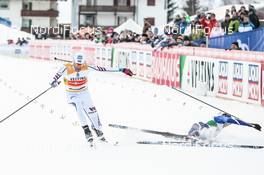 13.01.2018, Val di Fiemme, Italy (ITA): Magnus Hovdal Moan (NOR), Eero Hirvonen (FIN), (l-r)  - FIS world cup nordic combined, team sprint HS134/2x7.5km, Val di Fiemme (ITA). www.nordicfocus.com. © Modica/NordicFocus. Every downloaded picture is fee-liable.