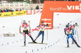 28.01.2018, Seefeld, Austria (AUT): Bernhard Gruber (AUT), Go Yamamoto (JPN), Arttu Maekiaho (FIN), (l-r)  - FIS world cup nordic combined, individual gundersen HS109/15km, Seefeld (AUT). www.nordicfocus.com. © Modica/NordicFocus. Every downloaded picture is fee-liable.