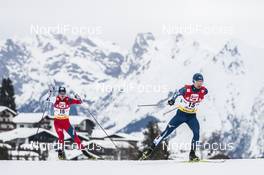 28.01.2018, Seefeld, Austria (AUT): Tomas Portyk (CZE), Yoshito Watabe (JPN), (l-r)  - FIS world cup nordic combined, individual gundersen HS109/15km, Seefeld (AUT). www.nordicfocus.com. © Modica/NordicFocus. Every downloaded picture is fee-liable.