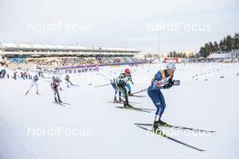 04.03.2018, Lahti, Finland (FIN): Akito Watabe (JPN), Johannes Rydzek (GER), Eero Hirvonen (FIN), Francois Braud (FRA), Lukas Greiderer (AUT), (l-r)  - FIS world cup nordic combined, individual gundersen HS130/10km, Lahti (FIN). www.nordicfocus.com. © Modica/NordicFocus. Every downloaded picture is fee-liable.