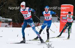 18.03.2018, Klingenthal, Germany (GER): Stephen Schumann (USA), Karl-August Tiirmaa (FIN), David Welde (GER) (l-r)  - FIS world cup nordic combined, individual gundersen HS140/10km, Klingenthal (GER). www.nordicfocus.com. © Volk/NordicFocus. Every downloaded picture is fee-liable.