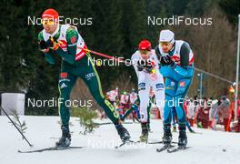 18.03.2018, Klingenthal, Germany (GER): Bjoern Kircheisen (GER), Jason Lamy Chappuis (FRA) (l-r)  - FIS world cup nordic combined, individual gundersen HS140/10km, Klingenthal (GER). www.nordicfocus.com. © Volk/NordicFocus. Every downloaded picture is fee-liable.