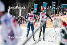 24.03.2018, Schonach, Germany (GER): Takehiro Watanabe (JPN), Bjoern Kircheisen (GER), (l-r)  - FIS world cup nordic combined, individual gundersen HS106/10km, Schonach (GER). www.nordicfocus.com. © Modica/NordicFocus. Every downloaded picture is fee-liable.