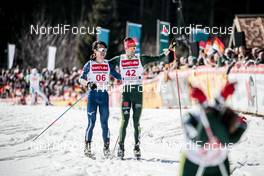 24.03.2018, Schonach, Germany (GER): Takehiro Watanabe (JPN), Bjoern Kircheisen (GER), (l-r)  - FIS world cup nordic combined, individual gundersen HS106/10km, Schonach (GER). www.nordicfocus.com. © Modica/NordicFocus. Every downloaded picture is fee-liable.