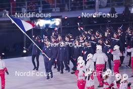 09.02.2018, Pyeongchang, Korea (KOR): Martin Fourcade (FRA) - XXIII. Olympic Winter Games Pyeongchang 2018, opening ceremony, Pyeongchang (KOR). www.nordicfocus.com. © Manzoni/NordicFocus. Every downloaded picture is fee-liable.