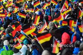 19.01.2018, Oberstdorf, Germany (GER): Spectators waving German flags - FIS ski flying world championships, individual HS225, Oberstdorf (GER). www.nordicfocus.com. © Rauschendorfer/NordicFocus. Every downloaded picture is fee-liable.