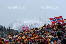 20.01.2018, Oberstdorf, Germany (GER): spectators with flags - FIS ski flying world championships, individual HS225, Oberstdorf (GER). www.nordicfocus.com. © Rauschendorfer/NordicFocus. Every downloaded picture is fee-liable.