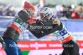 21.01.2018, Oberstdorf, Germany (GER): Andreas Stjernen (NOR), Daniel Andre Tande (NOR), (l-r)  - FIS ski flying world championships, team HS225, Oberstdorf (GER). www.nordicfocus.com. © Rauschendorfer/NordicFocus. Every downloaded picture is fee-liable.