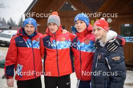 27.01.2018, Zakopane, Poland (POL): Roman Trofimov (RUS), Ilmir Hazetdinov (RUS), Mikhail Maksimochkin (RUS), Dimitry Vassiliev (RUS) - FIS world cup ski jumping, team HS140, Zakopane (POL). www.nordicfocus.com. © Tumashov/NordicFocus. Every downloaded picture is fee-liable.
