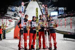 27.01.2018, Zakopane, Poland (POL): Maciej Kot (POL), Stefan Hula (POL), Dawid Kubacki (POL), Kamil Stoch (POL) - FIS world cup ski jumping, team HS140, Zakopane (POL). www.nordicfocus.com. © Tumashov/NordicFocus. Every downloaded picture is fee-liable.