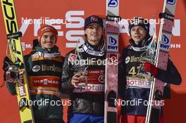 03.02.2018, Willingen, Germany (GER): Richard Freitag (GER), Daniel Andre Tande (NOR), Dawid Kubacki (POL), (l-r) - FIS world cup ski jumping, individual HS145, Willingen (GER). www.nordicfocus.com. © Thibaut/NordicFocus. Every downloaded picture is fee-liable.