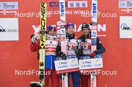 04.02.2018, Willingen, Germany (GER): Kamil Stoch (POL), Johann Andre Forfang (NOR), Piotr Zyla (POL), (l-r) - FIS world cup ski jumping, individual HS145, Willingen (GER). www.nordicfocus.com. © Thibaut/NordicFocus. Every downloaded picture is fee-liable.