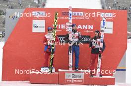 04.02.2018, Willingen, Germany (GER): Kamil Stoch (POL), Johann Andre Forfang (NOR), Piotr Zyla (POL), (l-r) - FIS world cup ski jumping, individual HS145, Willingen (GER). www.nordicfocus.com. © Thibaut/NordicFocus. Every downloaded picture is fee-liable.