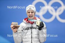 10.02.2018, Pyeongchang, Korea (KOR): Andreas Wellinger (GER) - XXIII. Olympic Winter Games Pyeongchang 2018, ski jumping, medals, Pyeongchang (KOR). www.nordicfocus.com. © Modica/NordicFocus. Every downloaded picture is fee-liable.