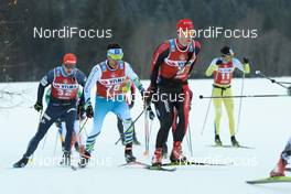 13.01.2018, Seefeld, Austria (AUT): Jan Srail (CZE), Petr Novak (CZE), Oeyvind Moen Fjeld (NOR), (l-r)  - Visma Ski Classics Kaiser Maximilian Lauf, Seefeld (AUT). www.nordicfocus.com. © Rauschendorfer/NordicFocus. Every downloaded picture is fee-liable.