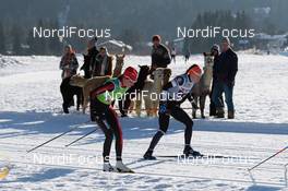 13.01.2018, Seefeld, Austria (AUT): Kari Vikhagen Gjeitnes (NOR), Lina Korsgren (SWE), (l-r)  - Visma Ski Classics Kaiser Maximilian Lauf, Seefeld (AUT). www.nordicfocus.com. © Rauschendorfer/NordicFocus. Every downloaded picture is fee-liable.