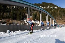 28.01.2018, Molina di Fiemme, Italy (ITA): Andreas Nygaard (NOR), Jens Eriksson (SWE), Rikard Tynell (SWE), (l-r)  - Visma Ski Classics Marcialonga, Molina di Fiemme (ITA). www.nordicfocus.com. © Rauschendorfer/NordicFocus. Every downloaded picture is fee-liable.