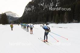 28.01.2018, Molina di Fiemme, Italy (ITA): group of athletes - Visma Ski Classics Marcialonga, Molina di Fiemme (ITA). www.nordicfocus.com. © Rauschendorfer/NordicFocus. Every downloaded picture is fee-liable.