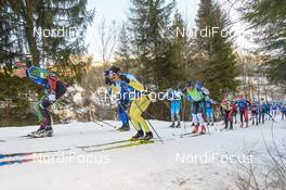 28.01.2018, Molina di Fiemme, Italy (ITA): Stanislav Rezac (CZE), Tore Bjoerseth Berdal (NOR), Anton Karlsson (SWE), (l-r)  - Visma Ski Classics Marcialonga, Molina di Fiemme (ITA). www.nordicfocus.com. © Rauschendorfer/NordicFocus. Every downloaded picture is fee-liable.