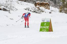 04.02.2018, Oberammergau, Germany (GER): athlete with sign - FIS World Loppet Cup Koenig Ludwig Lauf, Oberammergau (GER). www.nordicfocus.com. © Rauschendorfer/NordicFocus. Every downloaded picture is fee-liable.