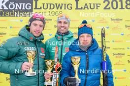 03.02.2018, Oberammergau, Germany (GER): Florian Notz (GER), Michael Willeitner (GER), Toni Escher (GER), (l-r) - FIS World Loppet Cup Koenig Ludwig Lauf, Oberammergau (GER). www.nordicfocus.com. © Rauschendorfer/NordicFocus. Every downloaded picture is fee-liable.
