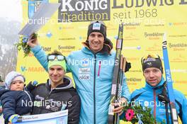 04.02.2018, Oberammergau, Germany (GER): Riccardo Mich (ITA), Tore Bjoerseth Berdal (NOR), Ivan Perrillat Boiteux (FRA), (l-r) - FIS World Loppet Cup Koenig Ludwig Lauf, Oberammergau (GER). www.nordicfocus.com. © Rauschendorfer/NordicFocus. Every downloaded picture is fee-liable.