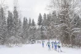 18.02.2018, Tartu, Estonia (EST): RISTO Vaher (EST), FABIAN Schaad (SUI), HENRI Roos (EST), KARL ERIK Rabakukk (EST), TAAVI Kaiv (EST), CHRISTOPHER Kalev (EST), KAAREL Karri (EST), MARTIN Himma (EST) - FIS World Loppet Tartu Marathon, Tartu (EST). www.nordicfocus.com. © Tumashov/NordicFocus. Every downloaded picture is fee-liable.