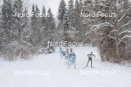 18.02.2018, Tartu, Estonia (EST): BASTIEN Poirrier (FRA), FABIO Lechner (SUI), LOIC Guigonnet (FRA), ANTOINE Auger (FRA), ADRIEN Mougel (FRA), IVAN Perrilat-Boiteux (FRA) - FIS World Loppet Tartu Marathon, Tartu (EST). www.nordicfocus.com. © Tumashov/NordicFocus. Every downloaded picture is fee-liable.