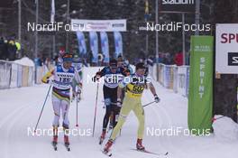 04.03.2018, Mora, Sweden (SWE): Rickard Bergengren (SWE), Simon Larsson (SWE), Astrid Oeyre Slind (NOR), (l-r) - Visma Ski Classics, 94th Vasaloppet, Mora (SWE). www.nordicfocus.com. © Manzoni/NordicFocus. Every downloaded picture is fee-liable.