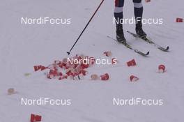 04.03.2018, Mora, Sweden (SWE): Event Feature: mess at a fooding station - Visma Ski Classics, 94th Vasaloppet, Mora (SWE). www.nordicfocus.com. © Manzoni/NordicFocus. Every downloaded picture is fee-liable.