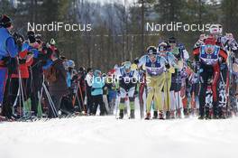 14.04.2018, Levi, Finland (FIN): Stian Hoelgaard (NOR), Andreas Nygaard (NOR), (l-r) - Visma Ski Classics Yllaes-Levi, Levi (FIN). www.nordicfocus.com. © Magnus Oesth/NordicFocus. Every downloaded picture is fee-liable.