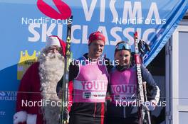 14.04.2018, Levi, Finland (FIN): Oskar Kardin (SWE), Evelina Bangman (SWE), (l-r) - Visma Ski Classics Yllaes-Levi, Levi (FIN). www.nordicfocus.com. © Manzoni/NordicFocus. Every downloaded picture is fee-liable.