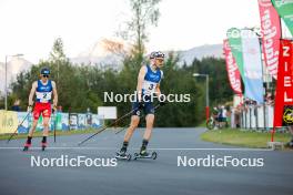 02.09.2023, Villach, Austria (AUT): Stefan Rettenegger (AUT), Ilkka Herola (FIN), (l-r)  - FIS Nordic Combined Summer Grand Prix men and women, compact sprint HS98/7.5km men, Villach (AUT). www.nordicfocus.com. © Volk/NordicFocus. Every downloaded picture is fee-liable.