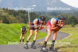 03.09.2023, Villach, Austria (AUT): Jan Vytrval (CZE), Fabio Obermeyr (AUT), (l-r)  - FIS Nordic Combined Summer Grand Prix men and women, individual gundersen HS98/10km men, Villach (AUT). www.nordicfocus.com. © Volk/NordicFocus. Every downloaded picture is fee-liable.