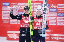 16.12.2023, Engelberg, Switzerland (SUI): Ema Klinec (SLO), Nika Prevc (SLO), (l-r) - FIS world cup ski jumping women, individual HS140, Engelberg (SUI). www.nordicfocus.com. © Thibaut/NordicFocus. Every downloaded picture is fee-liable