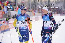 14.01.2024, Ruhpolding, Germany (GER): Martin Ponsiluoma (SWE), Eric Perrot (FRA), (l-r) - IBU World Cup Biathlon, pursuit men, Ruhpolding (GER). www.nordicfocus.com. © Thibaut/NordicFocus. Every downloaded picture is fee-liable.