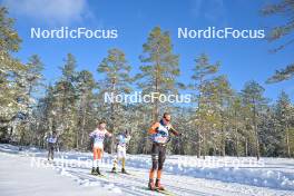 17.02.2024, Groenklitt, Sweden (SWE): Henning Lie (NOR), Vebjorn Moen (NOR), Haakon Holden (NOR), (l-r) - Ski Classics Groenklitt Classic Orsa - Groenklitt (SWE). www.nordicfocus.com. © Reichert/NordicFocus. Every downloaded picture is fee-liable.
