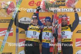 05.03.2005, Hochfilzen, Austria (AUT) Sven Fischer (GER), Ole Einar Bjoerndalen (NOR), Ilmars Bricis (LAT), (l-r) - IBU World Championships Biathlon, sprint men, Hochfilzen (AUT). www.nordicfocus.com. © Furtner/NordicFocus. Every downloaded picture is fee-liable.